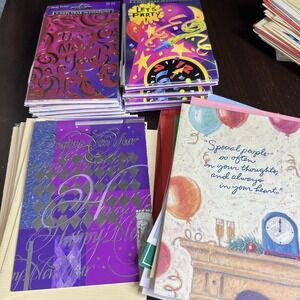 Lot 28 Vintage Gibson Assorted New Year Cards & 11‎ Pks Invitations NOS